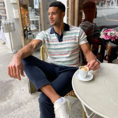 Goda enjoying a cup of coffee on a Monday morning in New York.